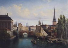 View of the Riddarholmskanalen, Stockholm, 1835, 1880. Creator: Gustav Wilhelm Palm