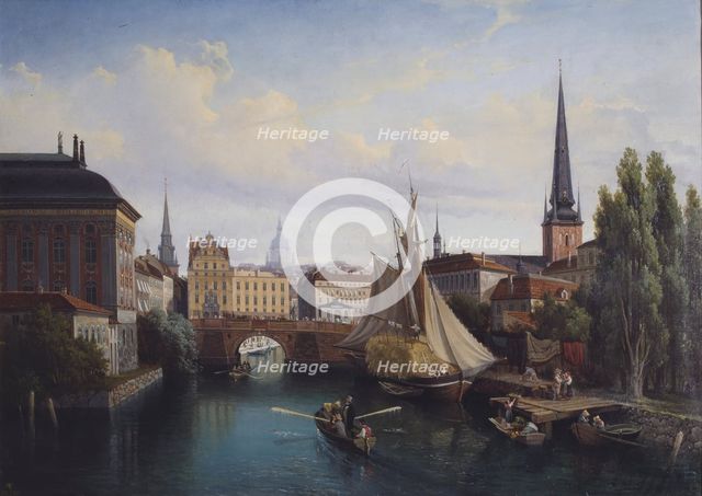 View of the Riddarholmskanalen, Stockholm, 1835, 1880. Creator: Gustav Wilhelm Palm.