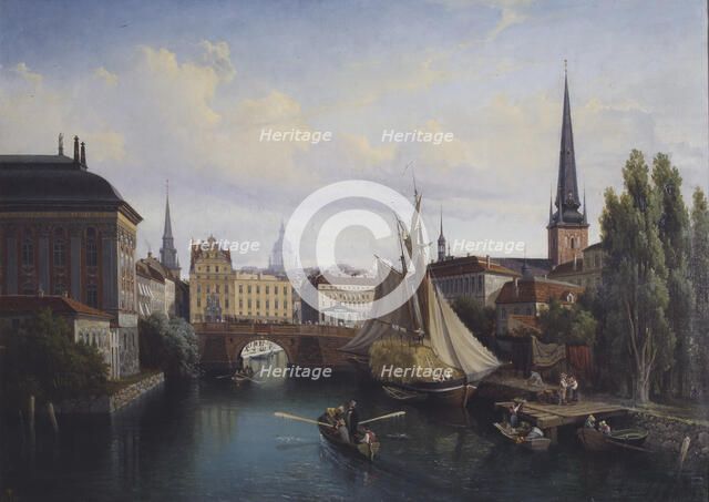 View of the Riddarholmskanalen, Stockholm, 1835, 1880. Creator: Gustav Wilhelm Palm.