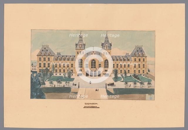 View of the Rijksmuseum in Amsterdam, 1907. Creator: A.G. van der Meulen.