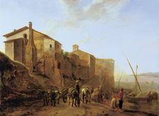 View of the Ripa Grande in Rome, c1640-1645. Creator: Jan Dirksz Both