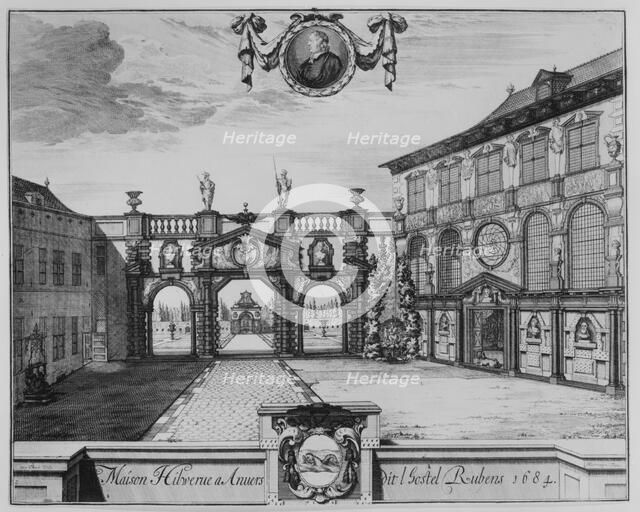 View of the Rubenshuis in Antwerp, 1675-1732. Creator: Jacobus Harrewijn.