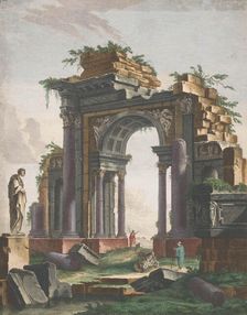 View of the ruins of a triumphal arch, 1753-1797. Creators: Pierre François Basan , Pierre Fouquet