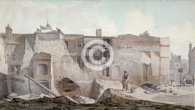 View of the ruins of part of the Priory of Holy Trinity, Aldgate, City of London, 1824.              Artist: Robert Blemmell Schnebbelie