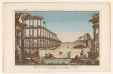 View of the ruins of the temple of Minerva in Rome, 1759-c.1796. Creators: Louis-Joseph Mondhare, Groux