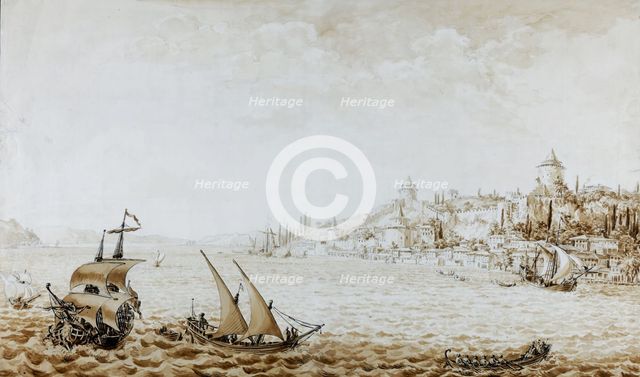 View of the Rumeli Hisari, 1777. Artist: Kamsetzer (Kammsetzer), Jan Chrystian (1753-1795)