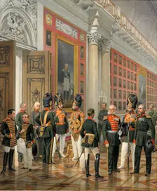 View of the War Gallery of 1812 in the Winter Palace (Company of Court Grenadiers), 1862. Creator: Karl Piratsky