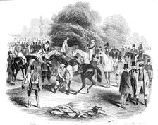 View of the Warren, Derby Day, Epsom Races, 1844. Creator: Unknown