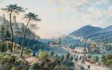 View of the Weilburg Palace at Baden near Vienna. Artist: Raulino, Johann (1785-1839)