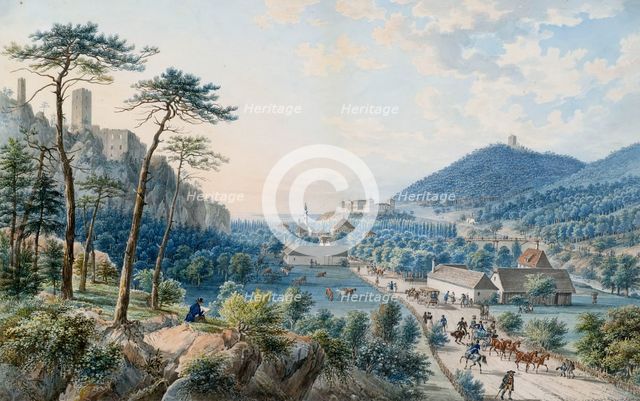 View of the Weilburg Palace at Baden near Vienna. Artist: Raulino, Johann (1785-1839)
