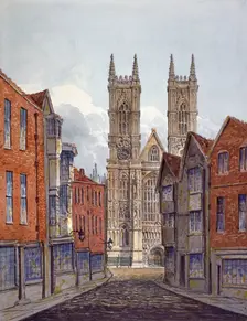 View of the west end of Westminster Abbey, looking from Tothill Street, London, c1815. Artist: William Pearson