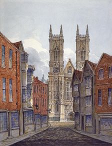 View of the west end of Westminster Abbey, looking from Tothill Street, London, c1815. Artist: William Pearson