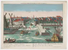 View of the Western New City Gate and Eastern New Main Gate in Rotterdam, 1742-1801. Creator: Anon