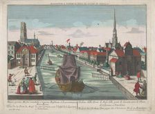 View of the Western Old Gate and Eastern Old Gate in Rotterdam, 1742-1801. Creator: Anon