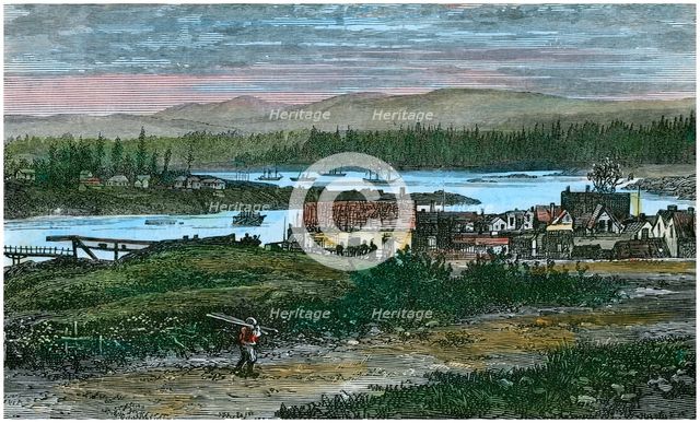 View of the western suburbs of Victoria, Vancouver Island, British Columbia, Canada, c1880. Artist: Unknown