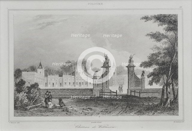 View of the Wilanów Palace, 1840. Artist: Lemaître, Augustin François (1792-1870)