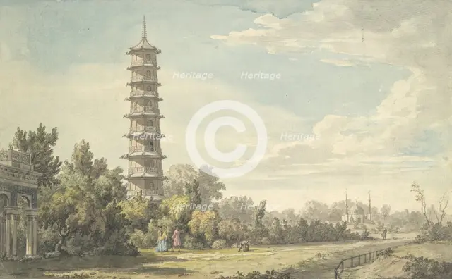 View of the Wilderness at Kew, 1763. Creator: William Marlow.