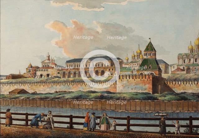 View of the Winter Kremlin Palace from Moskva River, 1780s. Artist: Camporesi, Francesco (1747-1831)