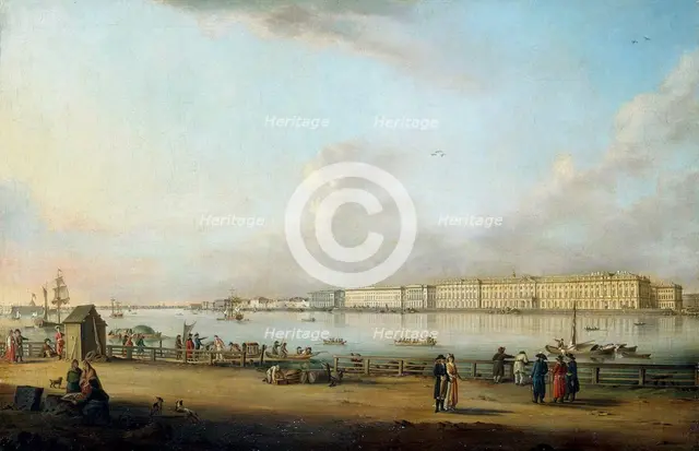 View of the Winter Palace of the Vasilyevsky Island, 1796. Artist: Mayr, Johann Georg, von (1760-1816)