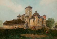 View of the Wisnicz Castle from the Chapel's Side, 1893. Creator: Stanislaw Fabijanski