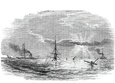 View of the wreck at sunset, 1844. Creator: Unknown
