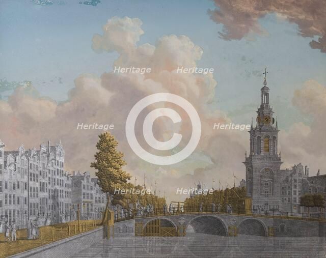 View of the Tower called Jan Roodenpoortstoren and the Singel Canal in Amsterdam, 1770-1814. Creator: Jonas Zeuner.
