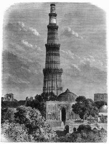 View of the Tower of Koutub, in the Plain of Delhi c1891. Creator: James Grant