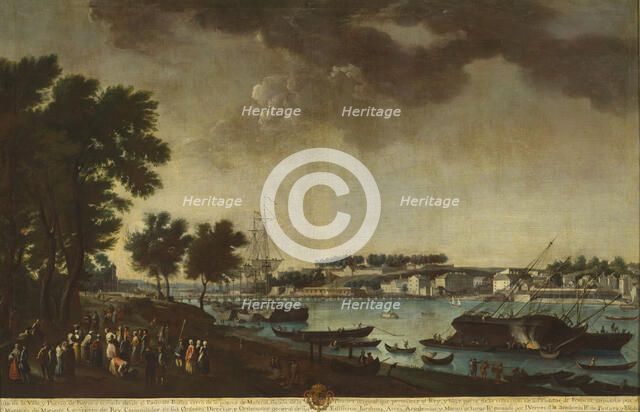 View of the Town and Port of Bayonne from the Pathways of Boufflers..., 1771. Creator: Juan Patricio Morlete Ruiz.