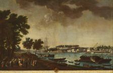 View of the Town and Port of Bayonne from the Pathways of Boufflers..., 1771. Creator: Juan Patricio Morlete Ruiz
