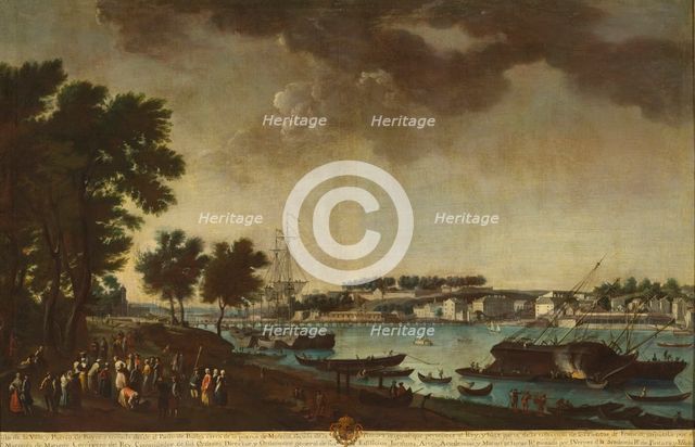 View of the Town and Port of Bayonne from the Pathways of Boufflers..., 1771. Creator: Juan Patricio Morlete Ruiz.