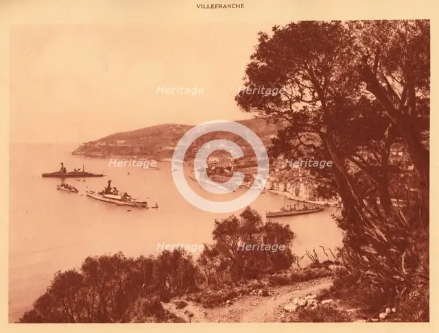'View of the town and Roadstead, Villefranche', 1930. Creator: Unknown.