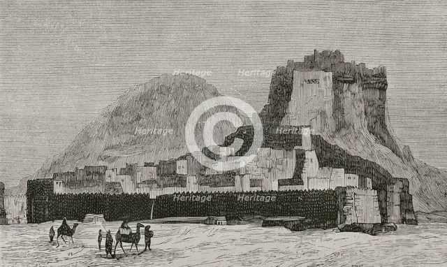 View of the town and the fort (present-day Pakistani territory), Kalat, Afghanistan, 1878.  Creator: Unknown.