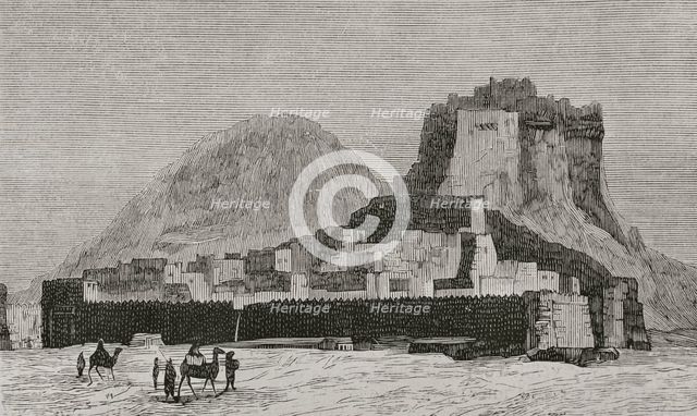 View of the town and the fort (present-day Pakistani territory), Kalat, Afghanistan, 1878.  Creator: Unknown.