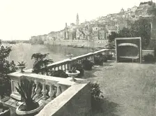 View of the town from the bay, Menton, France, 1895. Creator: Unknown