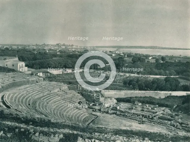 View of the town from the Greek Theatre, Syracuse, Sicily, Italy, 1927. Artist: Eugen Poppel.