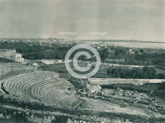 View of the town from the Greek Theatre, Syracuse, Sicily, Italy, 1927. Artist: Eugen Poppel.