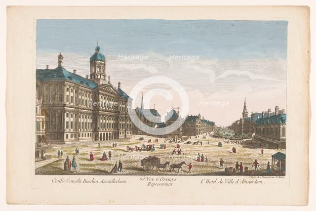 View of the Town Hall and the Dam in Amsterdam, 1745-1775. Creator: Unknown.