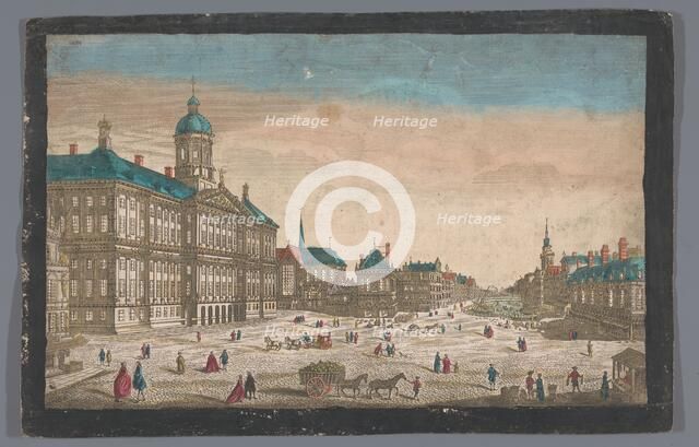 View of the Town Hall and the Dam in Amsterdam, 1745-1775. Creator: Unknown.