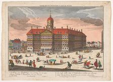 View of the Town Hall and the Dam in Amsterdam, 1742-1801. Creator: Georg Balthasar Probst