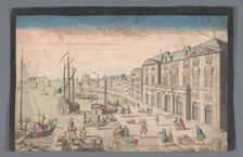View of the Town Hall and the harbor in Marseille, 1745-1775. Creator: Anon