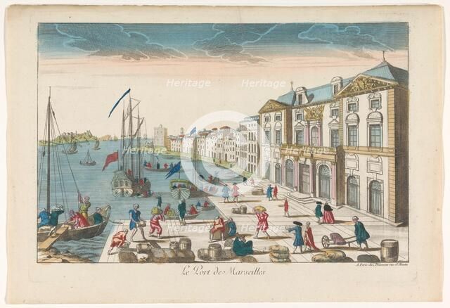 View of the Town Hall and the harbor in Marseille, 1745-1775. Creator: Anon.