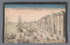 View of the Town Hall and the harbor in Marseille, 1745-1775. Creator: Anon