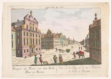 View of the town hall in Boston, 1755-1779. Creator: Franz Xavier Habermann