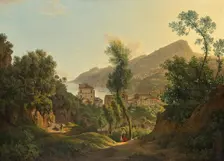 View of the town of Vietri overlooking the Gulf of Salerno, 1819. Creator: Joseph Rebell