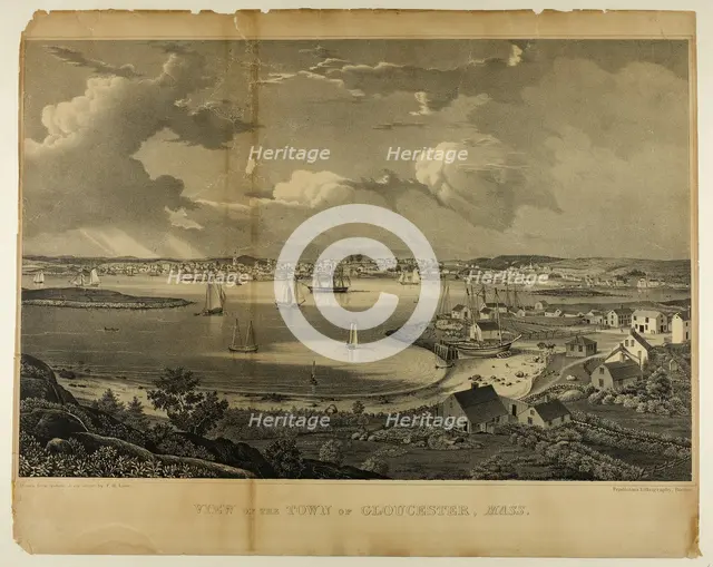 View of the Town of Gloucester, Massachusetts, c. 1836. Creator: Fitz Hugh Lane.