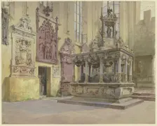 View of the tomb of Count Ludwig von Löwenstein-Wertheim and his wife Anna in the Collegiate...,1861 Creator: Alexander Gwinner