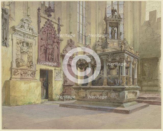 View of the tomb of Count Ludwig von Löwenstein-Wertheim and his wife Anna in the Collegiate...,1861 Creator: Alexander Gwinner.
