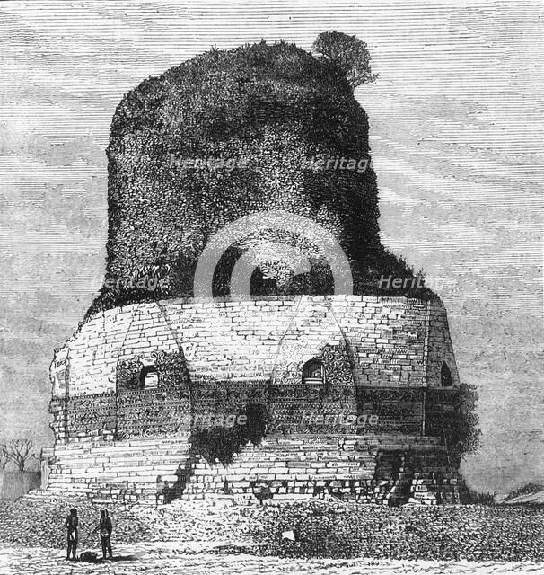 'View of the Tôpe or Temple of Dhameh, near Benares', c1891. Creator: James Grant.