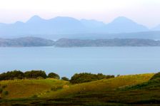 View of the Torridon Hills from Skye, Highland, Scotland. Creator: Peter Thompson