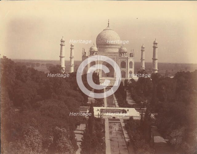 View of the Taj Mahal from the Gate, Agra, 1860s-70s. Creator: Unknown.